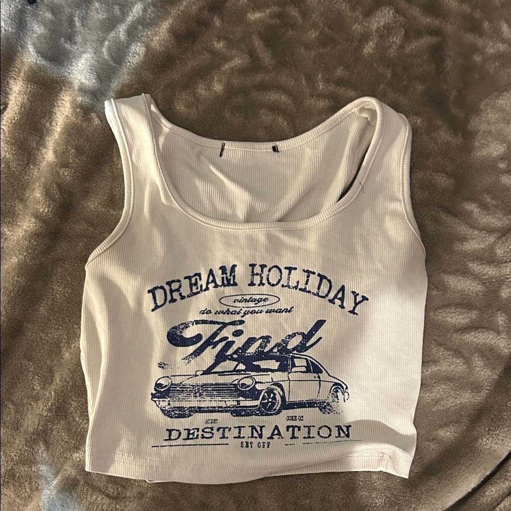 Dream Holiday White Tank Top